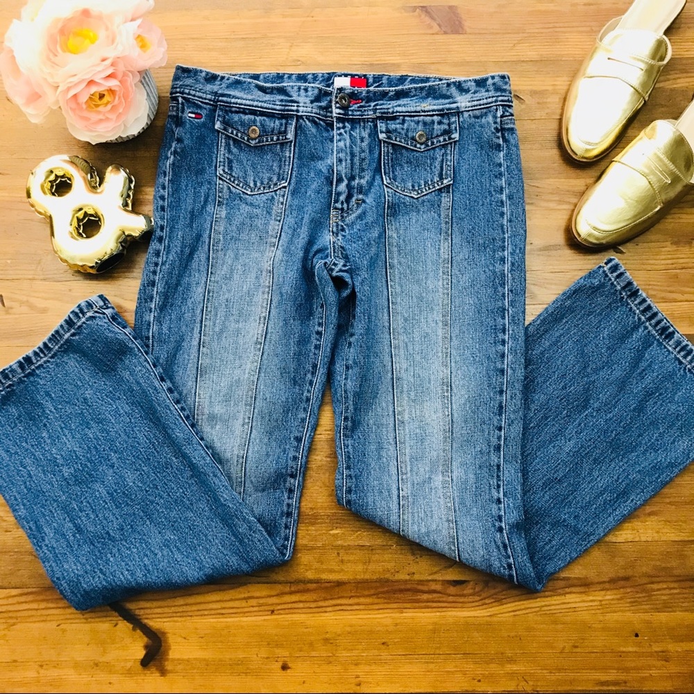 Tommy Hilfiger 90’s Lo Rise Jeans Sz 11 Wide Leg O - Picture 1 of 8